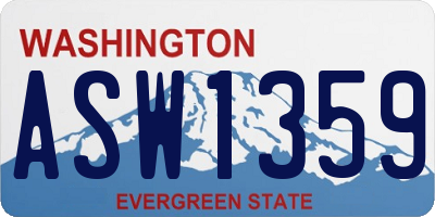 WA license plate ASW1359