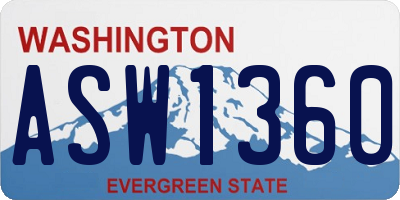 WA license plate ASW1360