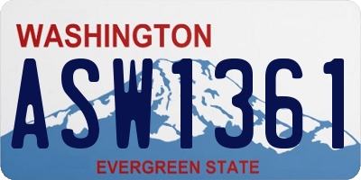 WA license plate ASW1361