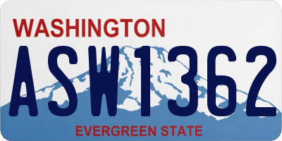 WA license plate ASW1362