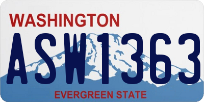 WA license plate ASW1363