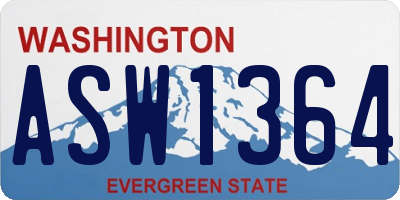 WA license plate ASW1364