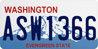 WA license plate ASW1366