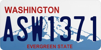 WA license plate ASW1371