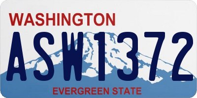 WA license plate ASW1372