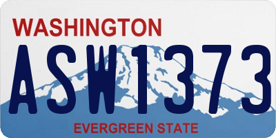WA license plate ASW1373