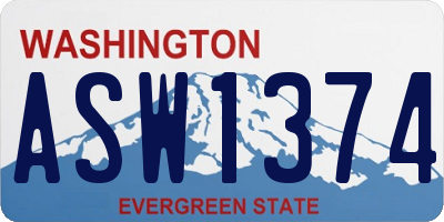 WA license plate ASW1374