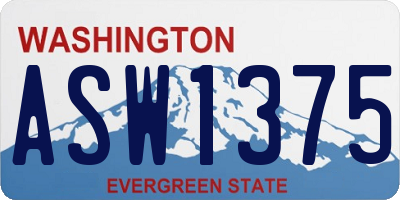 WA license plate ASW1375