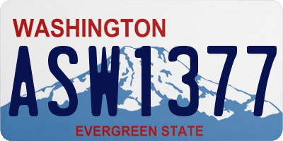 WA license plate ASW1377