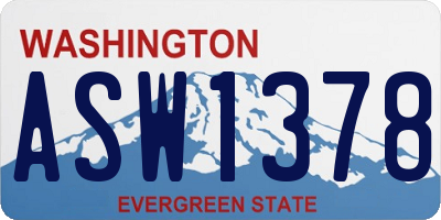 WA license plate ASW1378
