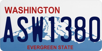 WA license plate ASW1380