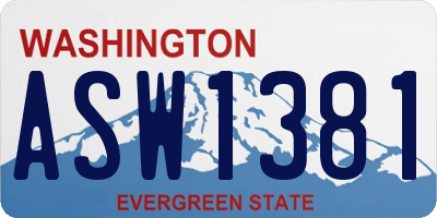 WA license plate ASW1381