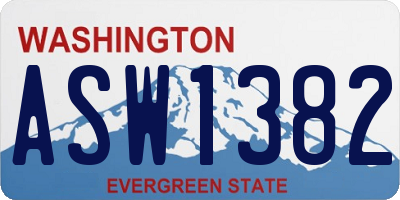 WA license plate ASW1382