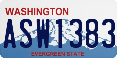 WA license plate ASW1383
