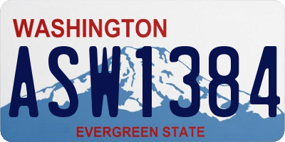 WA license plate ASW1384