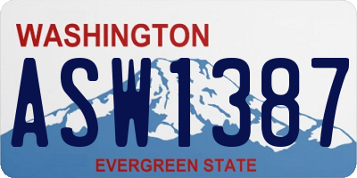 WA license plate ASW1387