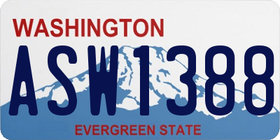 WA license plate ASW1388