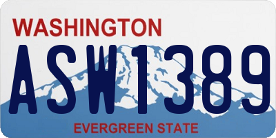 WA license plate ASW1389