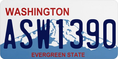 WA license plate ASW1390