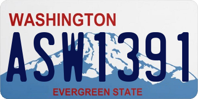 WA license plate ASW1391