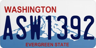 WA license plate ASW1392