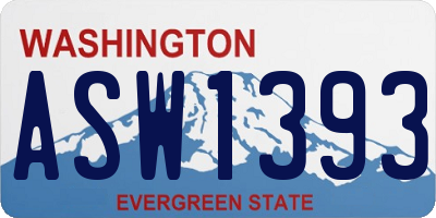 WA license plate ASW1393