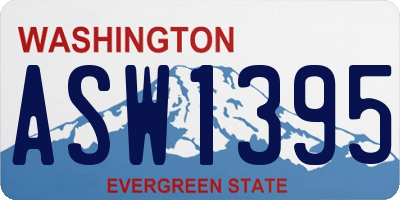 WA license plate ASW1395