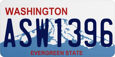 WA license plate ASW1396