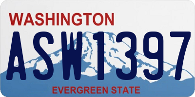 WA license plate ASW1397