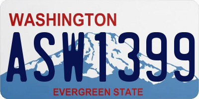 WA license plate ASW1399
