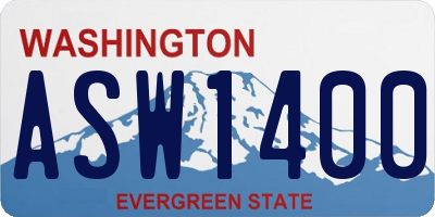 WA license plate ASW1400