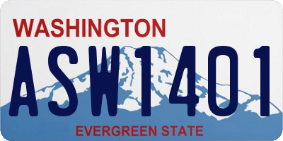 WA license plate ASW1401