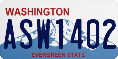 WA license plate ASW1402