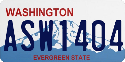 WA license plate ASW1404
