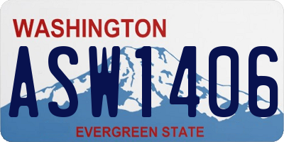 WA license plate ASW1406