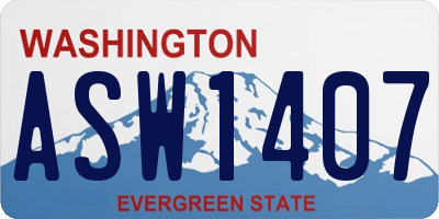 WA license plate ASW1407