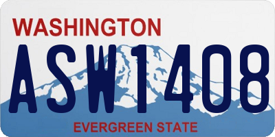 WA license plate ASW1408