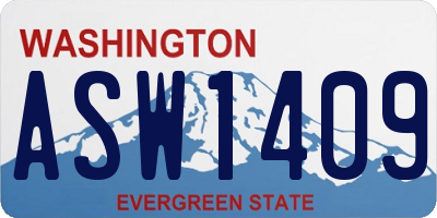 WA license plate ASW1409