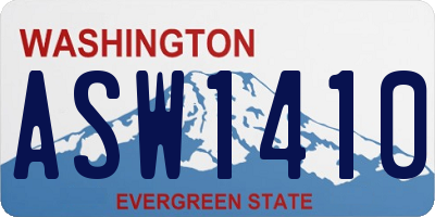 WA license plate ASW1410