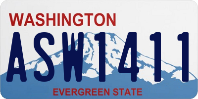 WA license plate ASW1411