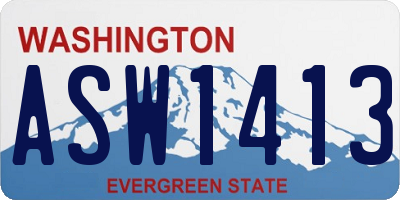 WA license plate ASW1413