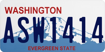 WA license plate ASW1414
