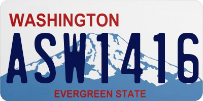 WA license plate ASW1416