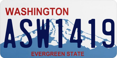 WA license plate ASW1419