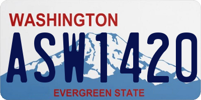 WA license plate ASW1420
