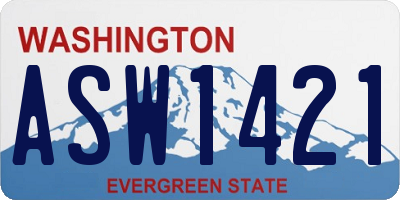 WA license plate ASW1421