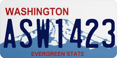 WA license plate ASW1423