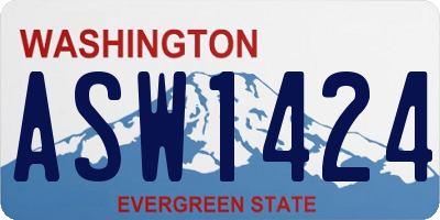 WA license plate ASW1424