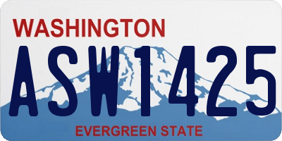 WA license plate ASW1425