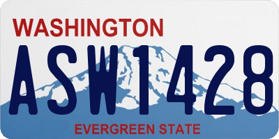 WA license plate ASW1428